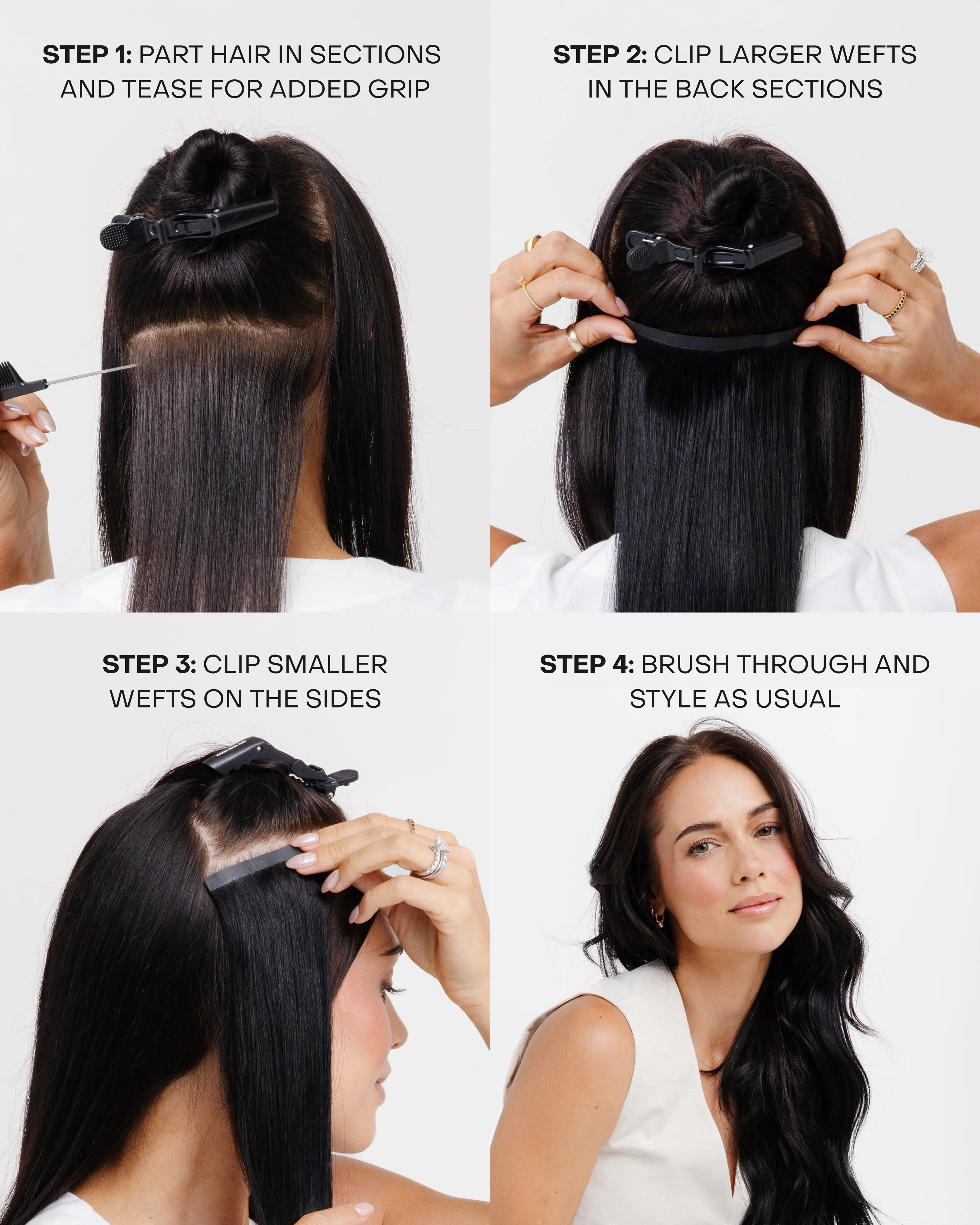 Clip-In, Straight #3N Natural Dark Brown - Image 4