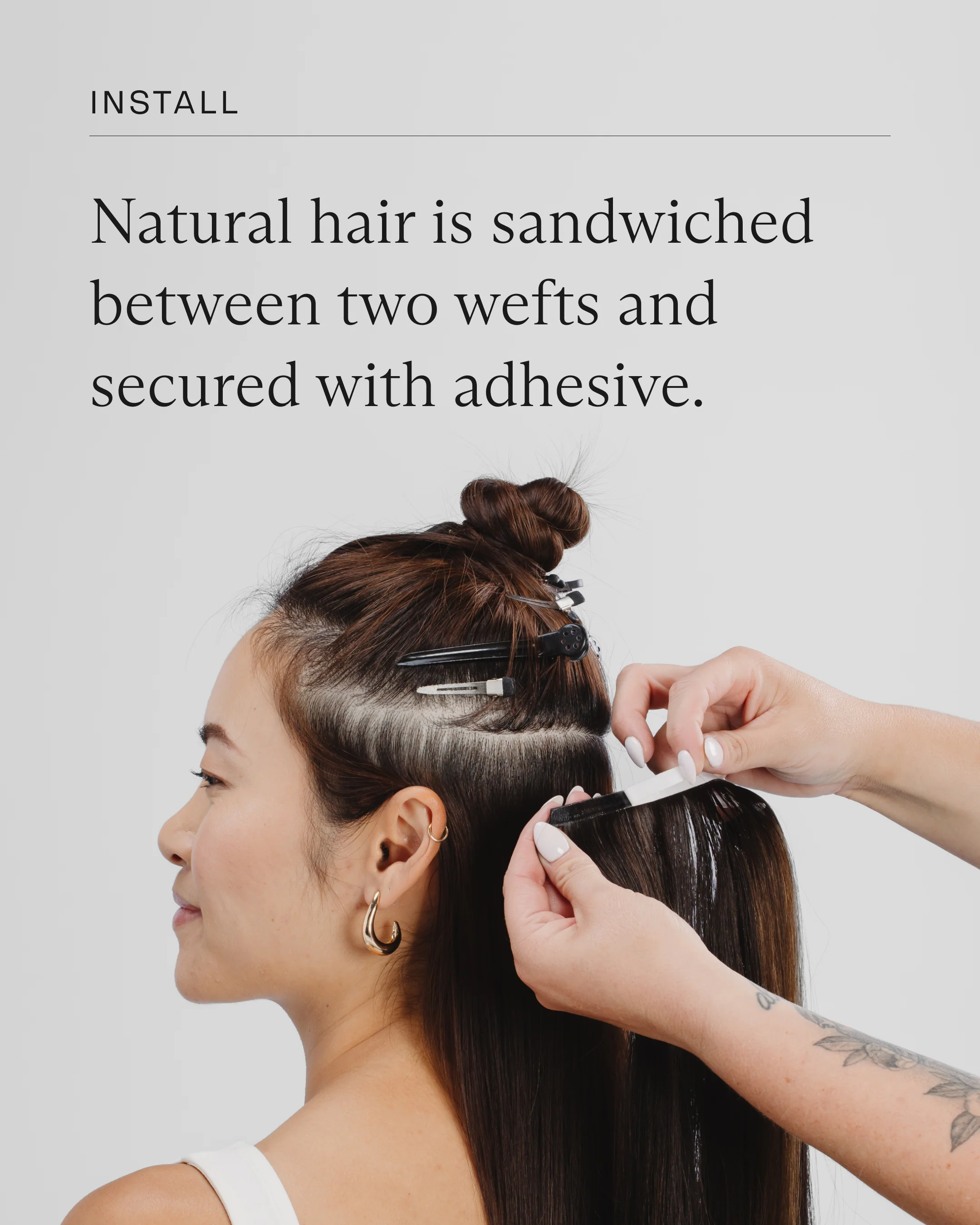 Tape Weft, Straight #2N/5N Dark Brown Balayage - Image 5